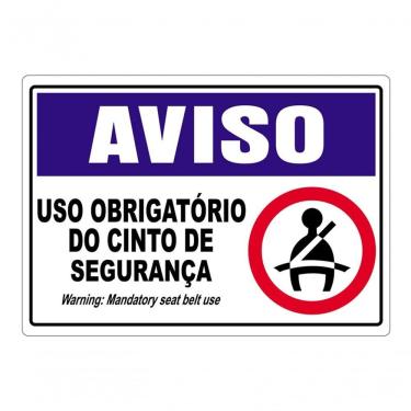 Imagem de Uso Obrigatório Do Cinto De Segurança Adesivo 7X5Cm Vermelho