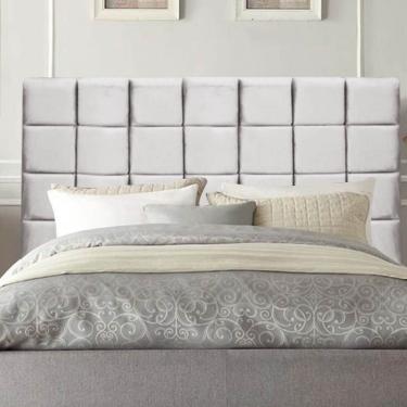 Imagem de Cabeceira Estofada Clara 140Cm Casal Padrão Para Cama Box Quarto Suede Cinza Claro
