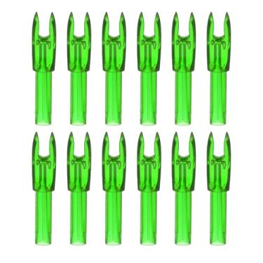 Imagem de PATIKIL Flechas para tiro com arco 4,2 mm, pacote com 12 peças de plástico para inserção de flecha de substituição para caça e tiro arco recurvo, verde claro
