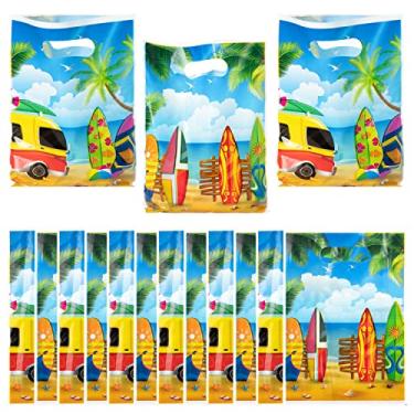 Imagem de EYxsaxenk Sacolas De Guloseimas Verão A Granel - 50 Unidades Doces Plástico Para Praia E Surfe No Havaí, Biscoitos, Chocolate, Lanche, Embalagem Com Alça, Presente, Aniversário Infantil, Chá Bebê, L