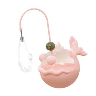 Imagem de WeiLaiKeQi Brinquedo interativo para gatos, copo com pena, quebra-cabeça de comida interativo, dispensador de guloseimas para gatos, alimentador lento para, Pibk