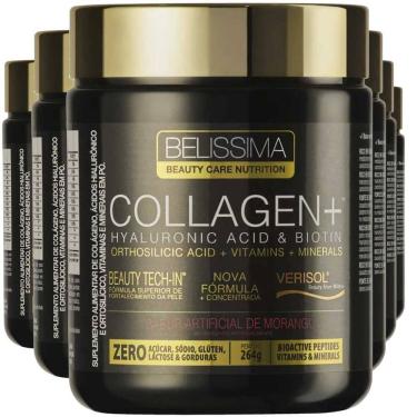 Imagem de Kit 6x Colágeno Collagen Plus 264g Belíssima Sabor Morango