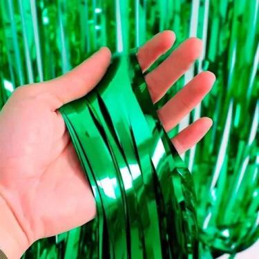 Imagem de Kit 10 Cortinas Metalizada Franja Lisa, Decoração ,Festa Balada, Chá d