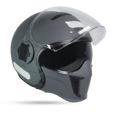 Imagem de Capacete Gp Tech Zoom Cinza Grafite Aberto/Fechado C/ Queixeira Removível