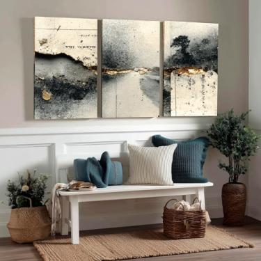 Imagem de Kit 3 Quadros Decorativos Canvas, Abstrato, 40x50cm, Arte Para Quarto, Sala, Corredor