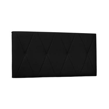 Imagem de Painel de Cama 90cm Ancona Suede Preto - Lucadi Home