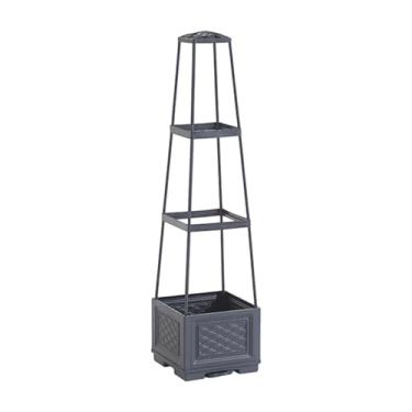 Imagem de Dualoai Vaso com suporte para plantas em treliça, gaiola móvel para tomates, vegetais trepadeiras, escritório, jardim, interna e externa, a 28cmx28cmx110cm