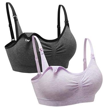 Imagem de Suekaphin Pacote com 2 sutiãs de maternidade para gestantes, amamentação, confortável, para dormir com extensores, Classificar Cc-c, XGG