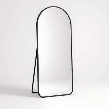Imagem de Espelho Base Reta Corpo Inteiro 150x60 Com Suporte de Chão Moldura Alu