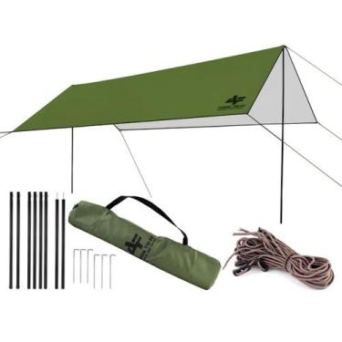 Imagem de Tenda Toldo Para Barraca Camping Lona Tarp C/ Varetas Bolsa - ALBATROZ