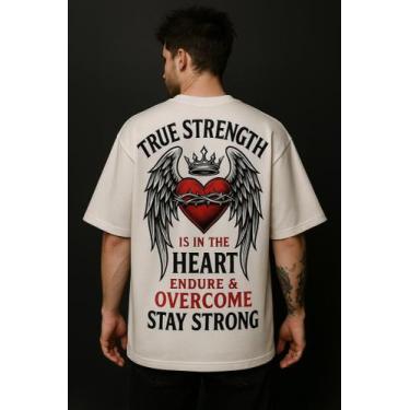 Imagem de Camiseta Streetwear Oversized Masculina true strength - swagon, GG