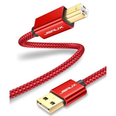 Imagem de Cabo de impressora JSAUX 4,5 m USB 2.0 tipo A macho para B macho, cabo de impressora de alta velocidade compatível com HP, Canon, Lexmark, Epson, Dell, Xerox, Samsung e mais (vermelho)