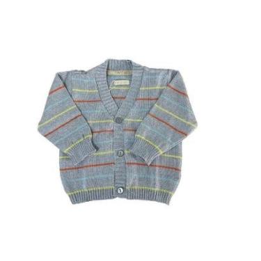 Imagem de Casaco de Tricô de Bebê Listrado Cores Tricô Kids Azul Claro-Masculino