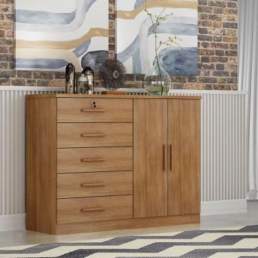 Imagem de Cômoda Seul 5 Gavetas 2 Portas em MDF e MDP Clic Móveis