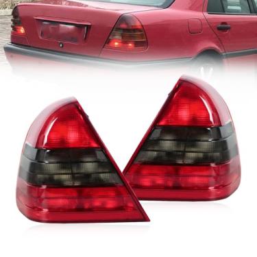 Imagem de JESYMBX Luz traseira sem lâmpadas para Mercedes Benz W202 C180 C200 C220 C230 C240 C260 C280 1994-2004 lanterna traseira esquerda e direita