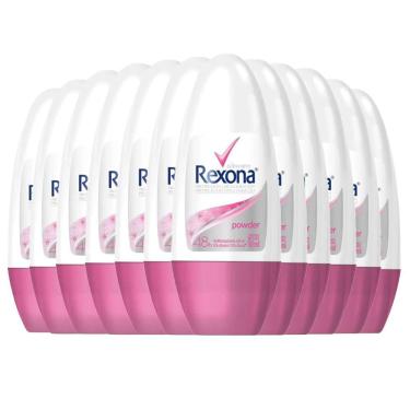 Imagem de Kit Desodorante Roll On Rexona Powder Dry 50ml - 12 Unidades