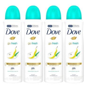 Imagem de Kit 4 Desodorantes Aerosol Dove Go Fresh Pera e Aloe Vera 150ml
