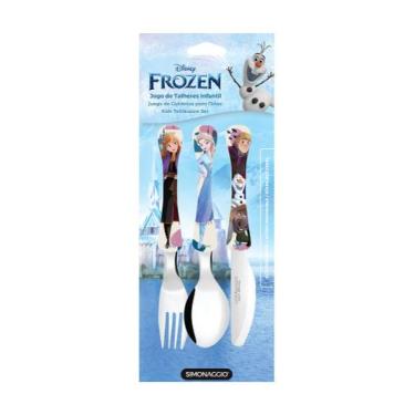 Imagem de Talher Infantil Princesa Disney Inox Simonaggio Frozen Minnie Carros T
