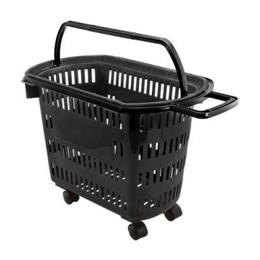 Imagem de Cesto De Compras Para Supermercado Tamanho Grande Com Rodízio D300 - D