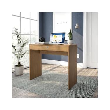Imagem de Mesa Escrivaninha Politorno Conquista 1 Gaveta MDP Compacta Corrediça Metálica Pintura UV