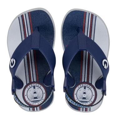 Imagem de Chinelo Infantil Cartago Baby Bebê Menino com Elástico Anatômico Chinelo de Dedo (Cinza/Azul, BR, Criança de 1 a 3 anos, Numérico, 25)