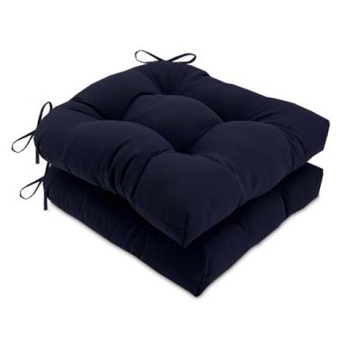 Imagem de Outdoor Chair Cushions, U-Shaped Wicker Seat Cushion, Water-Resistant and Fading-Resistant for Patio Garden Home Office Furniture(Dark blue)