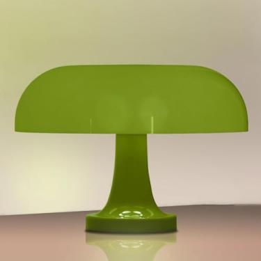 Imagem de Luminária de Mesa Cogumelo Retrô 28cm – Abajur de Cabeceira com 3 Cores de Iluminação e 10 Níveis de Brilho, Ideal para Quarto, Sala ou Escritório (Verde)