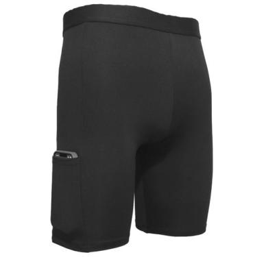 Imagem de Bermuda Térmica Masculina com Bolso Short Segunda Pele Corrida Ciclism