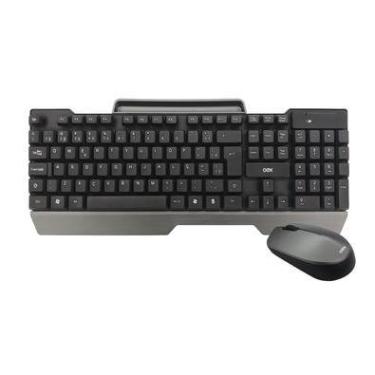 Imagem de Teclado E Mouse Sem Fio OEX TM406, Wireless, ABNT, 1200 DPI, Resistente a respingos de agua, Office, Preto E Cinza