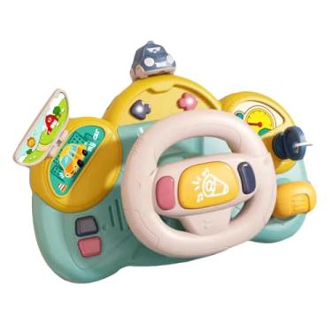 Imagem de Esquirla Brinquedo de volante, girar e aprender motorista girando luz e som minha primeira condução fingir jogar brinquedo de condução para presente de natal, Azul