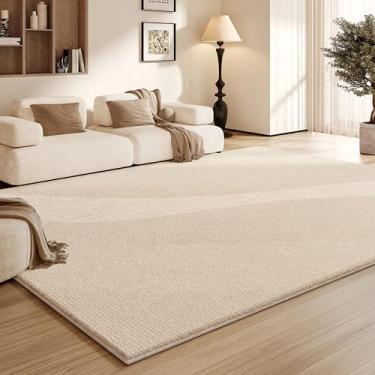 Imagem de Tapete decorativo para sala de estar, grande área, estilo creme, para quarto, macio e fofo, para sala de estar, vestiário grosso (200x250 cm/K)