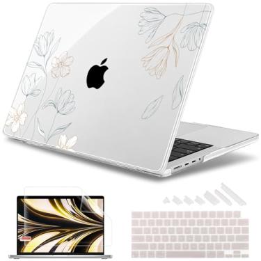 Imagem de May Chen Capa Para Macbook Pro M4 De 14 Polegadas, A3112, A3401 Max, A3185, M3, A2918, A2992, M2, A2779, M1, A2442, Lançamento 2024, 2023, 2022 E 2021, Rígida Plástico Com Teclado, Estampa Floral