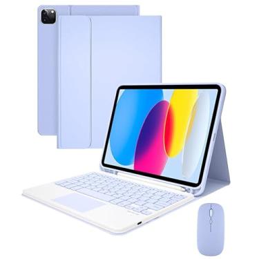 Imagem de Capa Tablet + Teclado Removível + Mouse Para Samsung S6 Lite 10.4 Polegadas P613/P619/P610/P615 (Lavender Purple, teclado de toque)