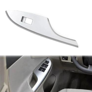Imagem de Fouedy 4 peças/conjunto adequado para to-yota Corolla 2009 2010 2011 2012 2013 facelift interruptor de controle de elevação de janela frontal moldura painel de acabamento prata (traseira direita)