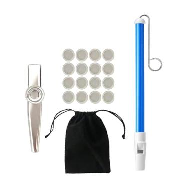 Imagem de menolana Flauta de boca Kazoo, instrumento musical leve com membranas para apresentações, amantes da música, concertos, palco infantil, Prata