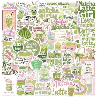 Imagem de Matcha Girl Stickers 50 Pcs Vinyl Trendy Aesthetic Milk Tea Sticker for Water Bottle Laptop Skateboard Scrapbook Computer Luggage,Waterproof Funny Matcha Latte Decals for Students Kids Adults