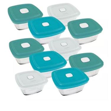 Imagem de Kit c/10 Tigela Pote Marinex Facilita Vap 300ml c/tampa - Nadir Figuei