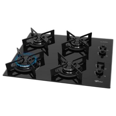 Imagem de Cooktop a Gás 4 Bocas Fischer Fit Line Trempe Iron Preto