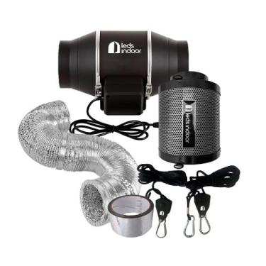 Imagem de Kit Antiodor leds indoor Exaustor Turbo + Filtro de Carvão + Duto de A