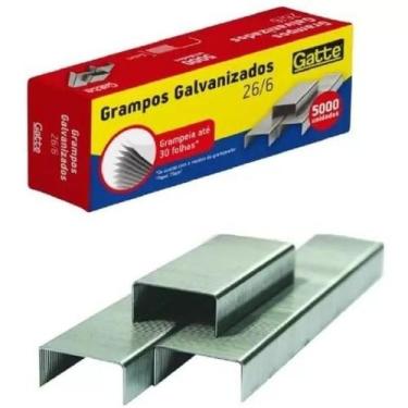 Imagem de Grampo para grampeador 26/6 galvanizado 5000 grampos - gatte