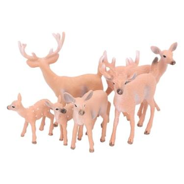 Imagem de Aramox 6 Pacote Brinquedos de Figuras de Veado de Cauda Branca, Decoração de Topper de Bolo de Bolo de Escultura Em Animais Florestais