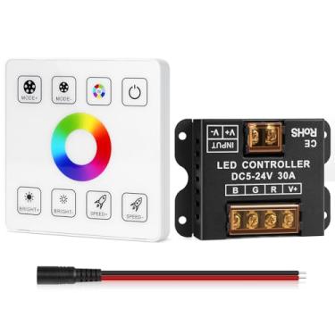 Imagem de HOUHUI Kit Controlador De Painel Toque Rf Rgb Led, Fitas Led Com Controle Remoto Sem Fio, Regulável, Montagem Em Parede Para 5V, 12V, 24V, 4 Pinos, 5050, 2835, 3535, Cob