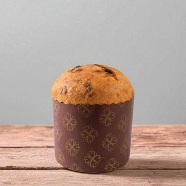 Imagem de Forma Panetone 250g - Marrom Decorada com Trevos - 10 unidades - Ecopa
