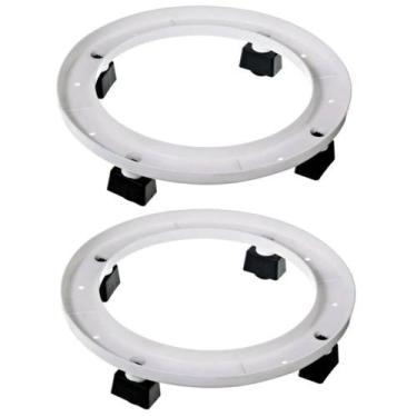 Imagem de Kit 2 Suportes Botijão de Gás C/ Rodas Branco 28,5x5Cm - Nitron