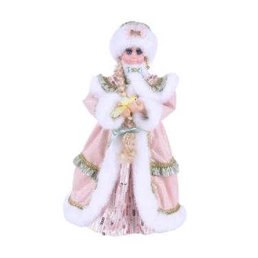 Imagem de Fancyes Boneca de Natal, figura de escultura, decoração de Natal, enfeite de mesa, para projetos DIY, presentes de jardim de fadas