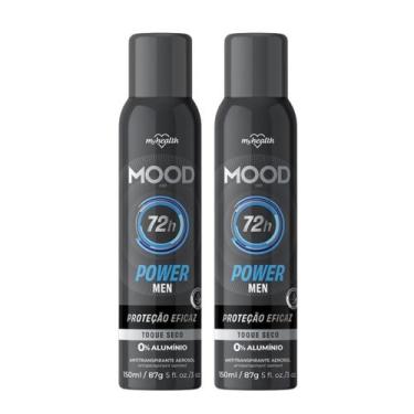 Imagem de Kit 2 Desodorante Mood Power Men Aerosol Antitranspirante 0% Alumínio 