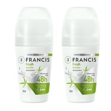 Imagem de Kit 2 Desodorante Francis Fresh Bambu Roll-On Antitranspirante 48h 50m