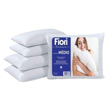 Imagem de Travesseiro de Poliéster Fiori Suporte Médio 65cm x 45cm Antialèrgico