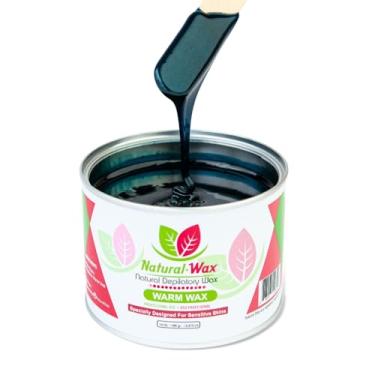 Imagem de Cera macia depilatória azul natural – Profissional e hidratante para depilação suave em pele sensível (400 ml)