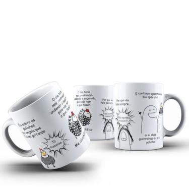 Imagem de Caneca Meme Flork Eu e a Galinha Cerâmica 325ml Café Chá - ocamelo